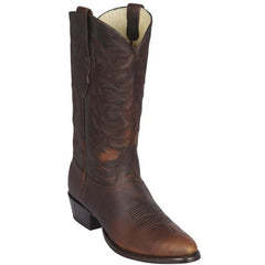 Los Altos Boots - Mens Dress Cowboy Boot - Low Priced Classic Round Toe Cowboy Boots- in Walnut