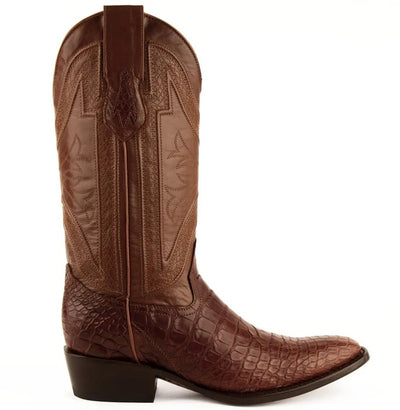 Ferinni Boot - Mens Dress Cowboy Boot  - Ferrini Men's Stallion Alligator Belly Boots Narrow Square Toe Handcrafted Cognac 2   - from alligatorwarehouse.com