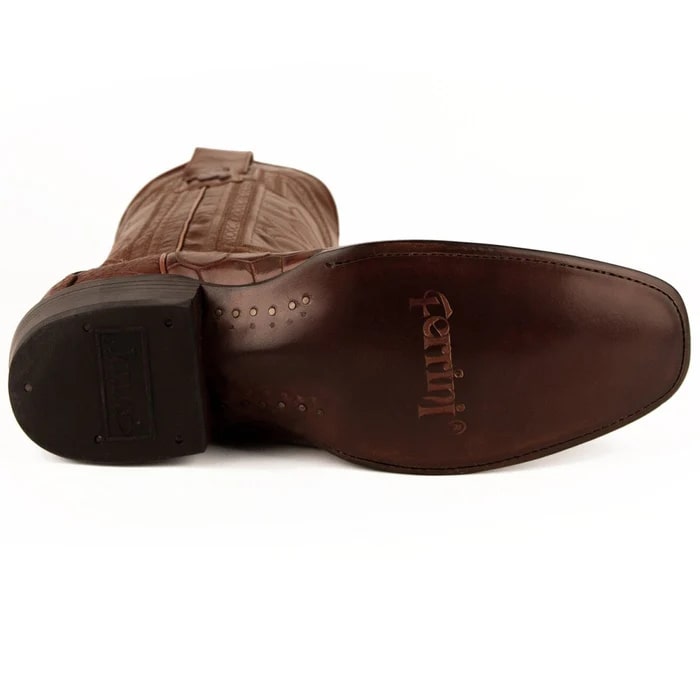 Ferinni Boot - Mens Dress Cowboy Boot  - Ferrini Men's Stallion Alligator Belly Boots French Toe Handcrafted Cognac in Cognac Ferinni Boot - Mens Dress Cowboy Boot  - Ferrini Men's Stallion Alligator Belly Boots French Toe Handcrafted Cognac in Cognac
