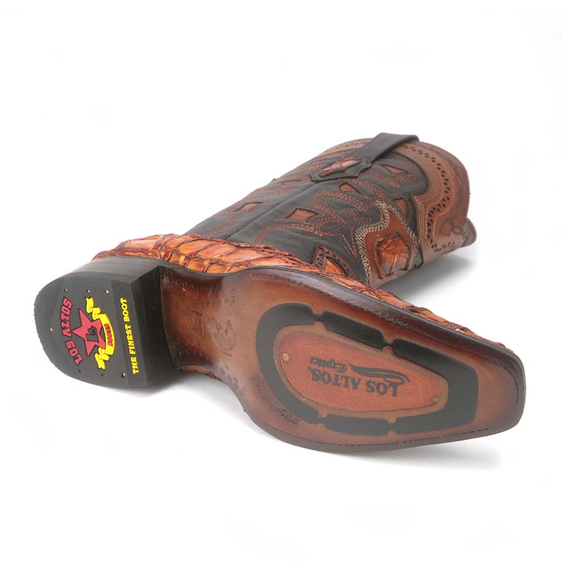 Los Altos Pirarucu Cognac European Square Toe Men’s Boot 2   - from alligatorwarehouse.com