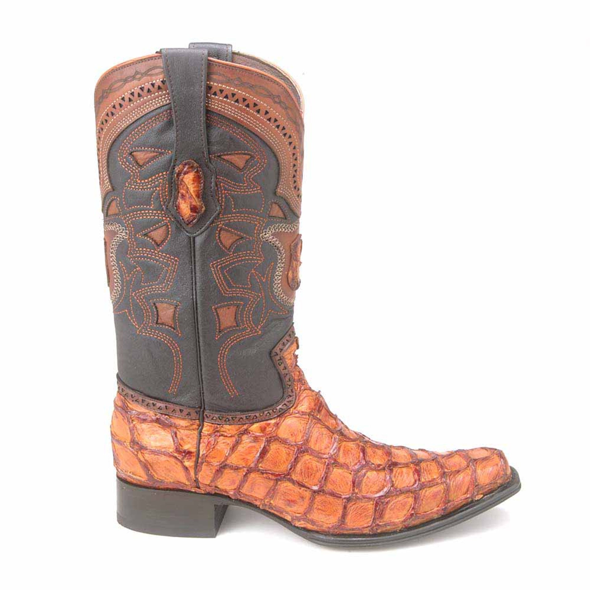 Los Altos Pirarucu Cognac European Square Toe Men’s Boot 3   - from alligatorwarehouse.com