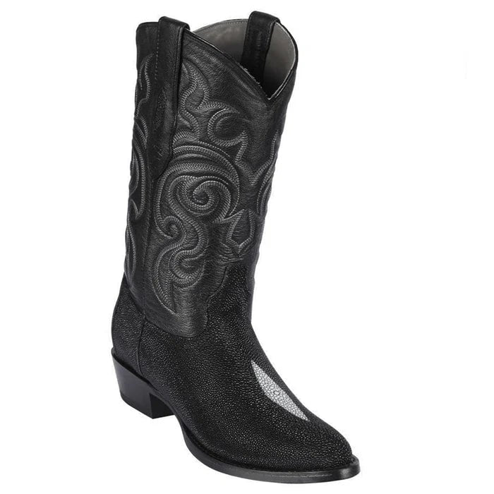 Los Altos Boots - Mens Dress Cowboy Boot - Low Priced Single Stone Stingray Cowboy Boots- in Black 1   - from alligatorwarehouse.com