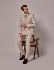 Mens Linen Suit For Beach Wedding - Summer Suit in Cream
