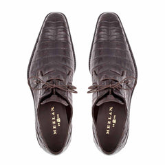Genuine Crocodile Brown Anderson Lace-Up By Mezlan Made In Spain Brand