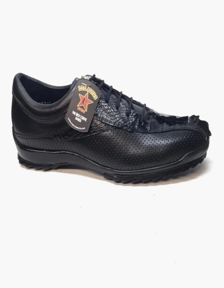 Los Altos Perforated Crocodile Tail Sneakers Los Altos Perforated Crocodile Tail Sneakers