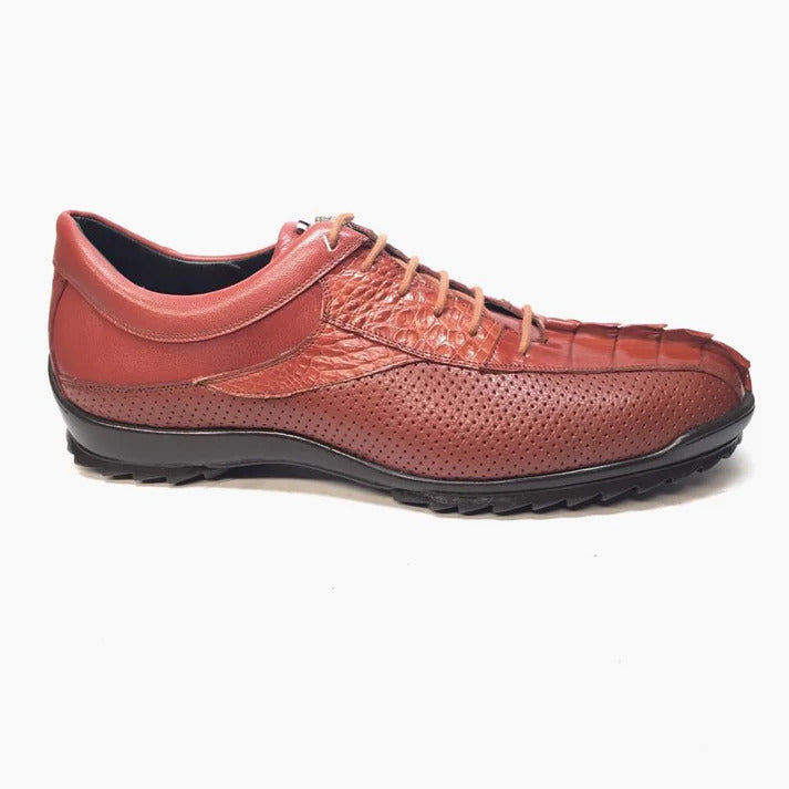 Los Altos Perforated Crocodile Tail Sneakers Los Altos Perforated Crocodile Tail Sneakers