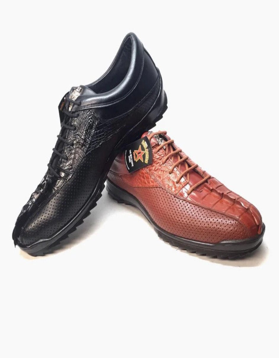 Los Altos Perforated Crocodile Tail Sneakers Los Altos Perforated Crocodile Tail Sneakers