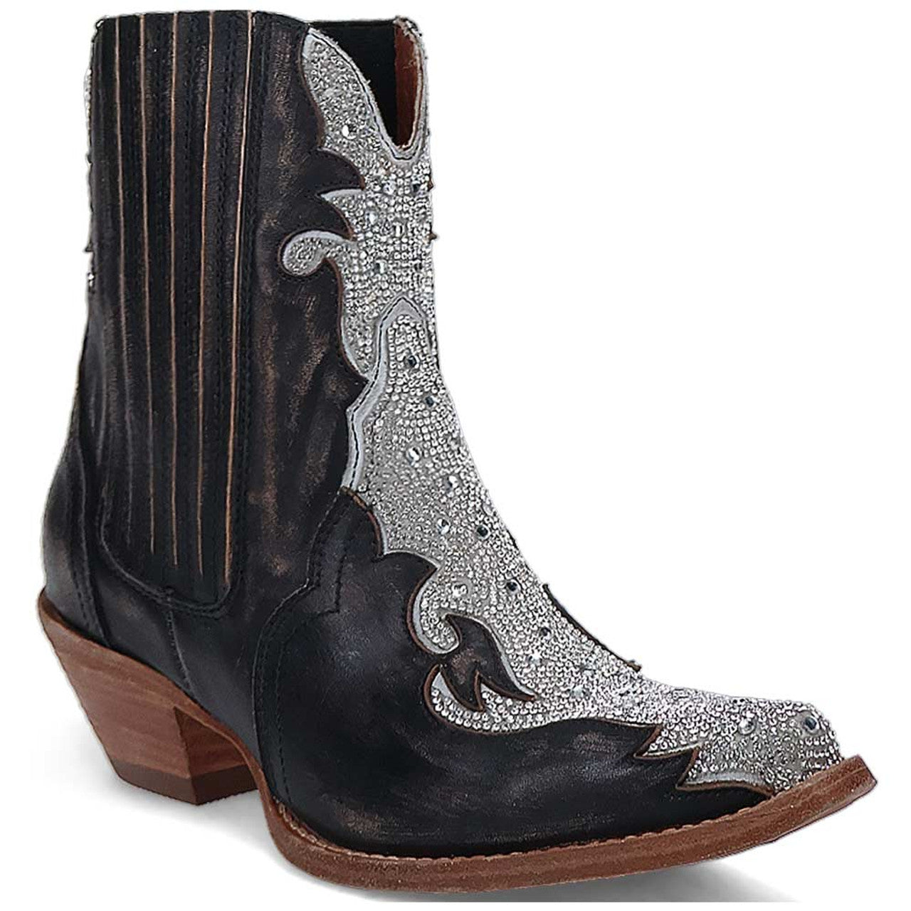 Dan Post Women's Crystal Black Snip Ankle Bootie 2 DP5125_6_M  - from alligatorwarehouse.com