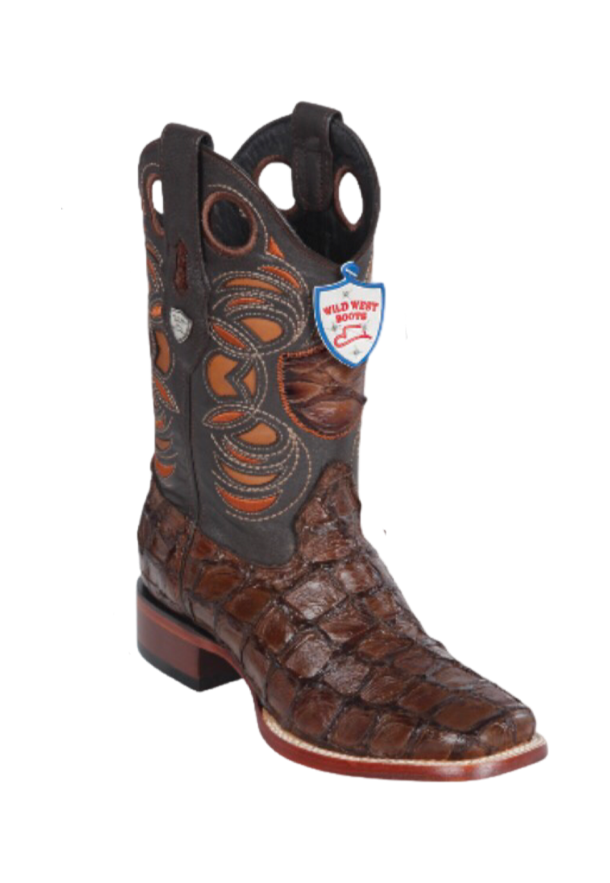 Bota de Pirarucu Original Horma Punta Recortada Wild West