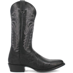 Dan Post Men’s Winston Black Genuine Lizard Skin Round Toe Cowboy Western Boot