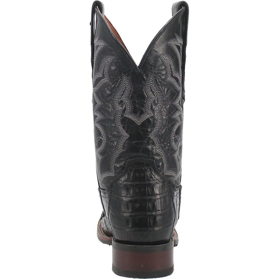 Dan Post Cowboy Certified Kingsly Caiman Square Toe Black Boot 1 DP4805_8_D  - from alligatorwarehouse.com