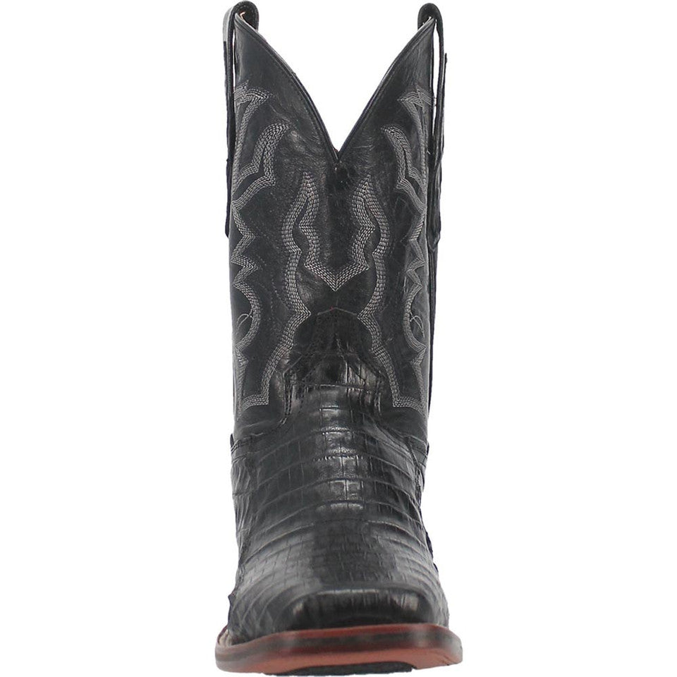 Dan Post Cowboy Certified Kingsly Caiman Square Toe Black Boot 2 DP4805_8_D  - from alligatorwarehouse.com