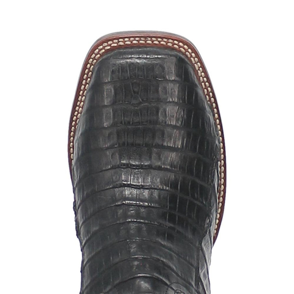 Dan Post Cowboy Certified Kingsly Caiman Square Toe Black Boot 3 DP4805_8_D  - from alligatorwarehouse.com