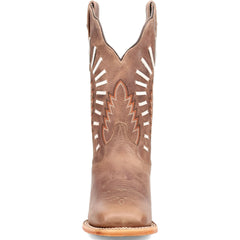 Dan Post Lacey Women’s Tan Leather Square Square Toe Western Cowboy Boot