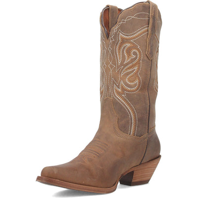 Dan Post Women's Square Toe Tan/Denim Ellie Leather Boots 7 DP80051_7_M  - from alligatorwarehouse.com
