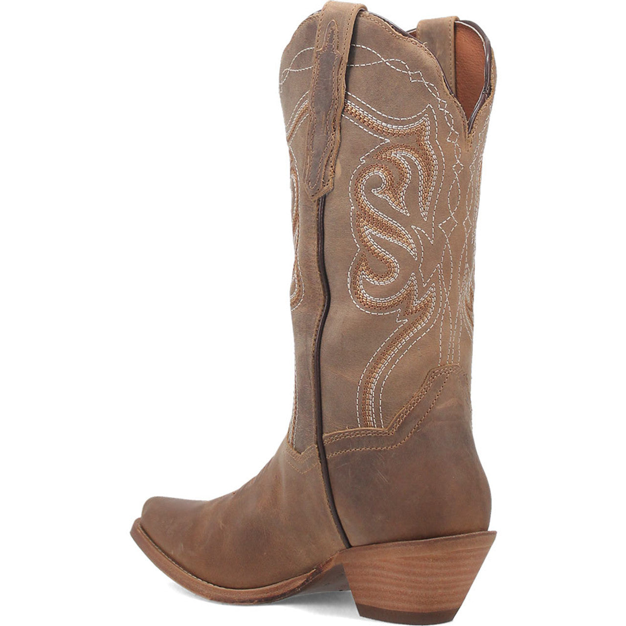 Dan Post Women's Square Toe Tan/Denim Ellie Leather Boots Dan Post Women's Square Toe Tan/Denim Ellie Leather Boots