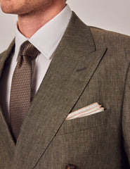 Mens Linen Suit For Beach Wedding - Summer Suit in Dark Green Tailored Fit