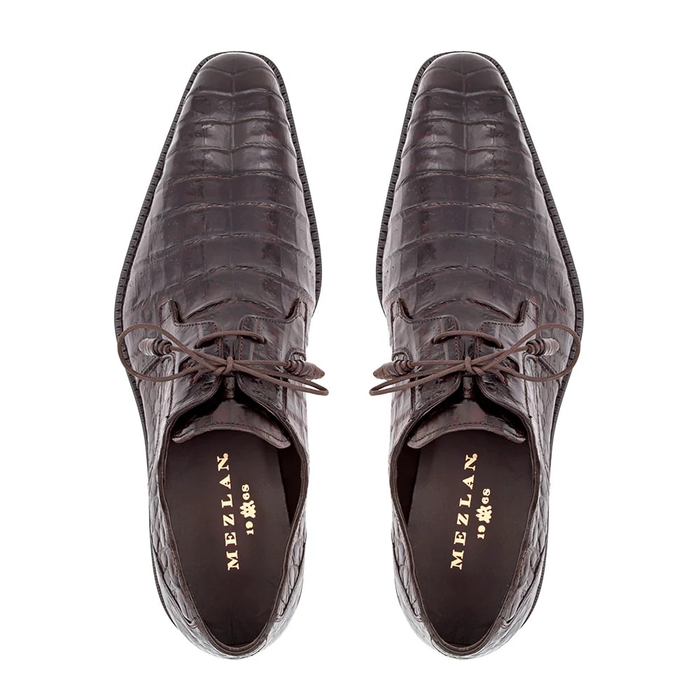 Mezlan Men's Crocodile Lace Up Anderson 23   - from alligatorwarehouse.com