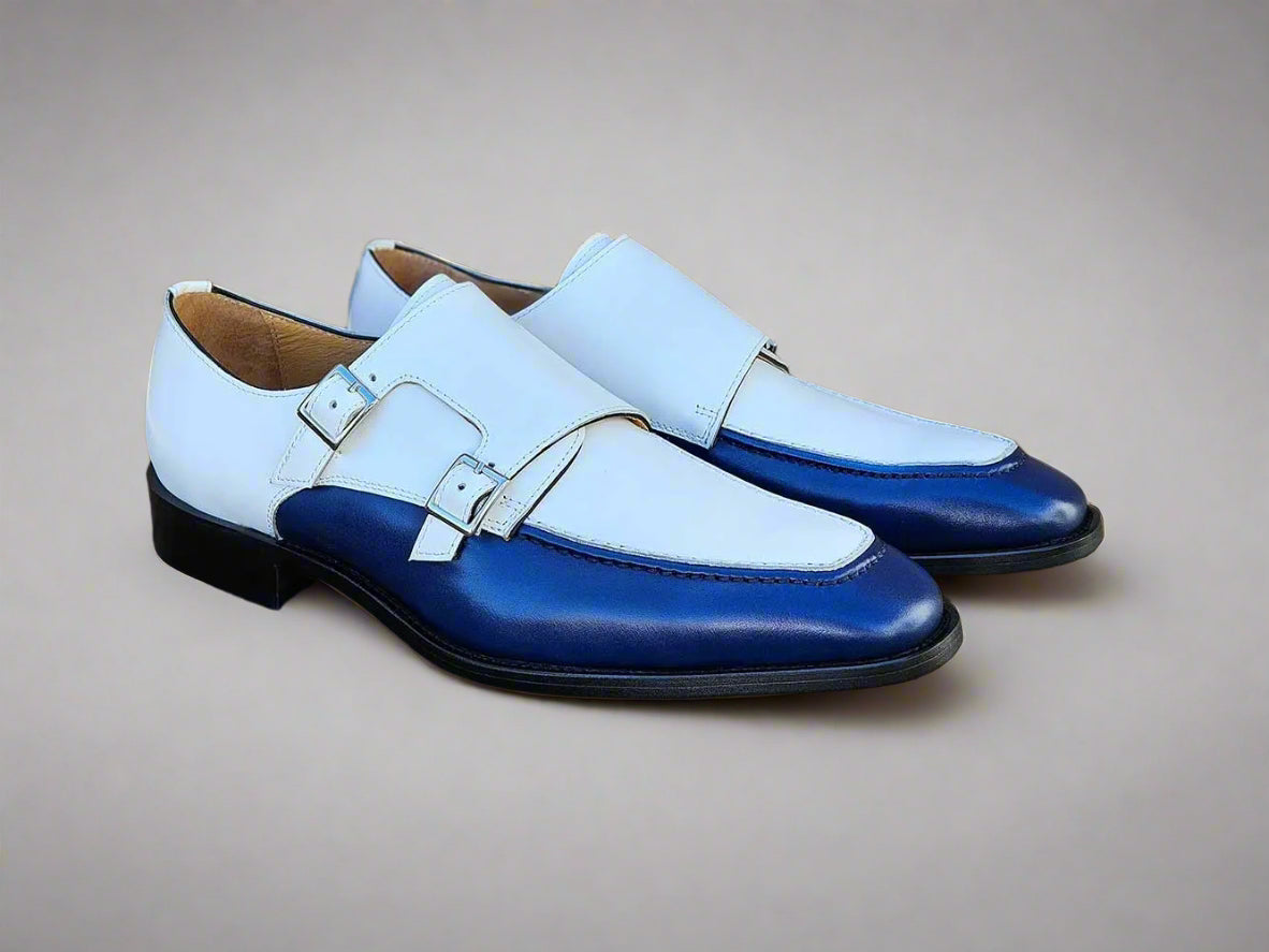 Double Monk Strap Two Tone 1 KS509-45TBLUEWHITE75  - from alligatorwarehouse.com
