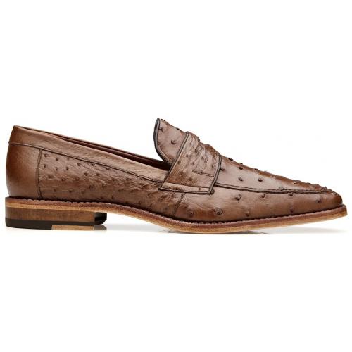 Belvedere Espada Tabac  Genuine Ostrich Quill Penny Loafer 2 MEN 02440 TABAC-M-06  - from alligatorwarehouse.com