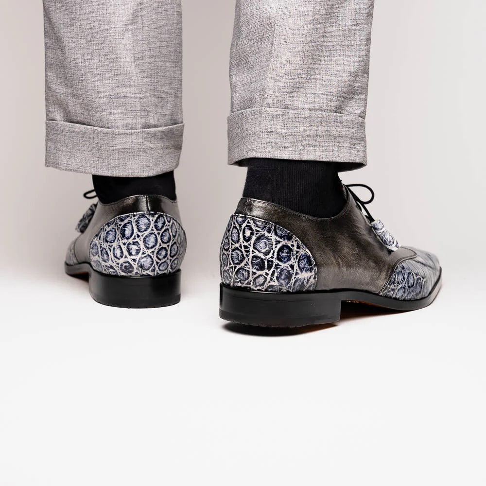 Marco Di Milano Anzio Exotic Alligator & Calfskin Leather Newspaper & Gray Oxfords 5 ANZIO_ALLIGATOR_NEWSPAPER_8  - from alligatorwarehouse.com