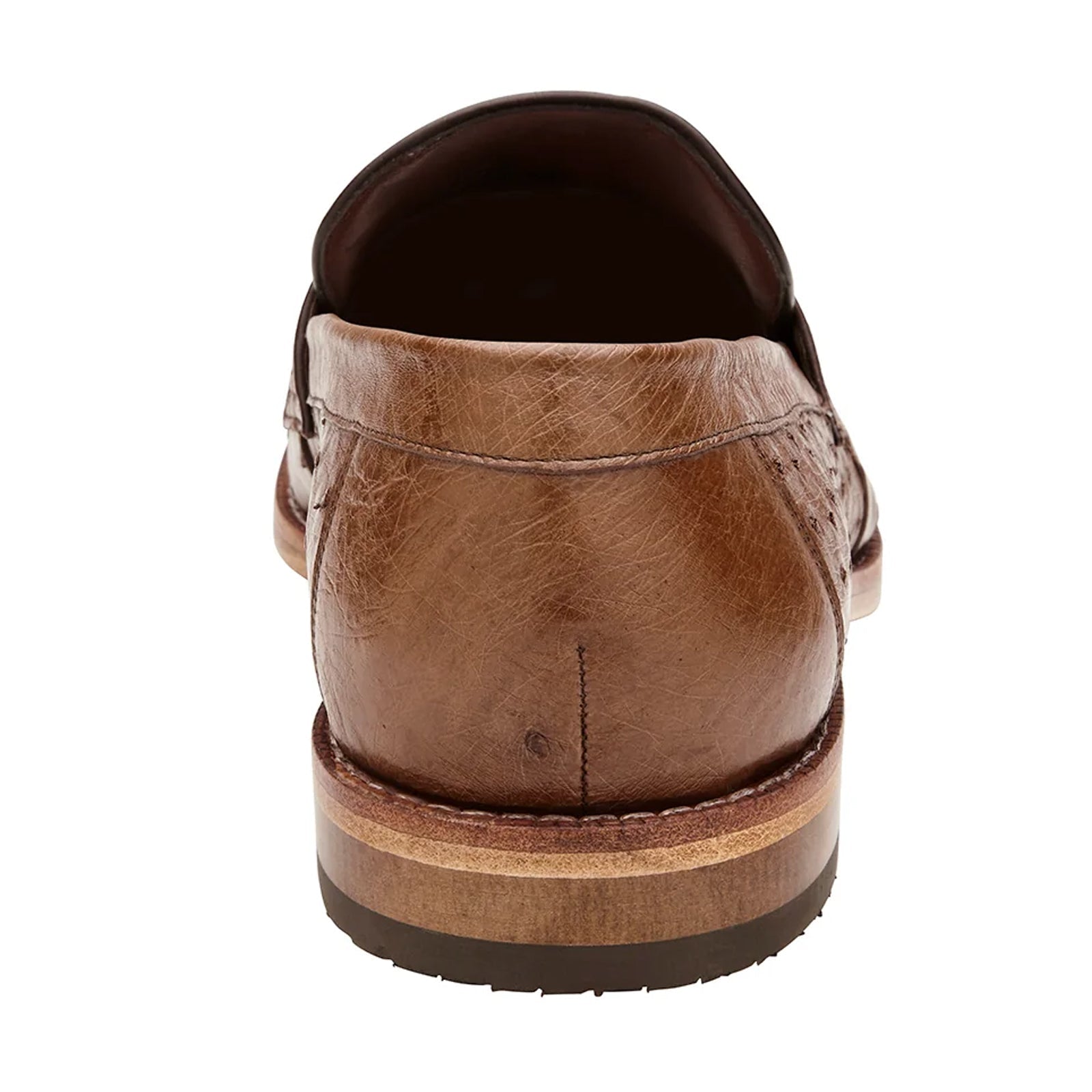 Men's Belvedere Espada Ostrich Quill Penny Loafer Dress Shoe in Brown 2 MEN 02440 TABAC-M-09  - from alligatorwarehouse.com