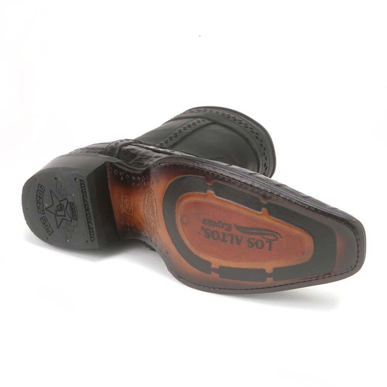 Los Altos Black Cherry Caiman Tail Low Shaft European Square Toe Men’s Boot 2   - from alligatorwarehouse.com