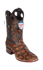 Bota de Pirarucu Original Horma Punta Cuadrada Wild West
