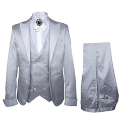 Rossi Man FORD RM1915 – Men's Slim Fit 3-Piece Suit in Silver