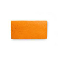 Smooth Ostrich Checkbook Cover in Buttercup