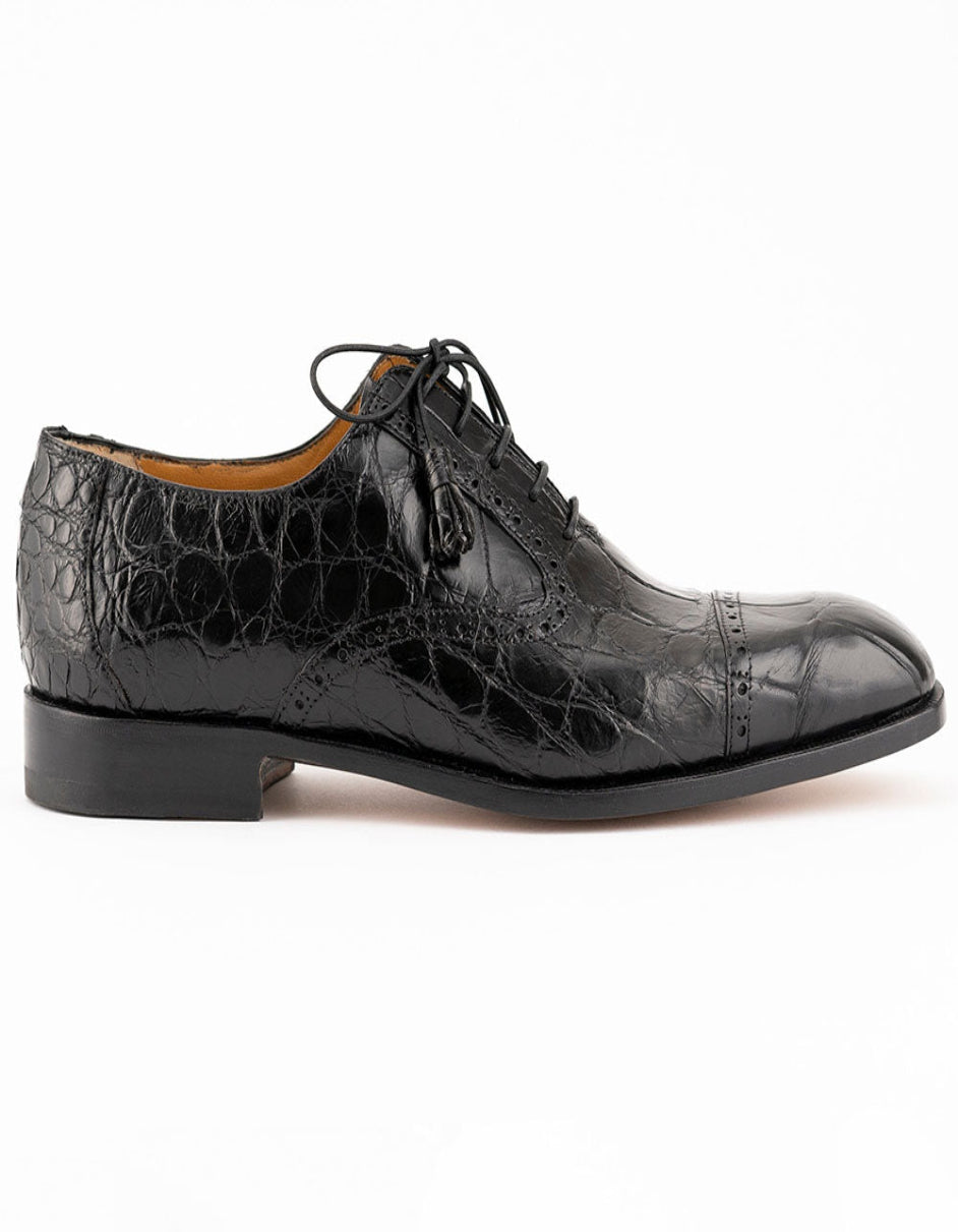 Ferrini Shoes - Mens Alligator Dress Shoe - Ferrini 3922 Belly Alligator Cap Toe Shoes Black Ferrini Shoes - Mens Alligator Dress Shoe - Ferrini 3922 Belly Alligator Cap Toe Shoes Black