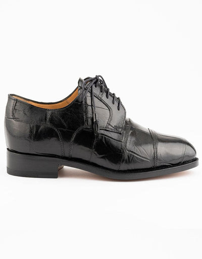 Ferrini Shoes - Mens Alligator Dress Shoe - Ferrini 4288 Belly Alligator Cap Toe Shoes Black 1 F4288-BL-090  - from alligatorwarehouse.com