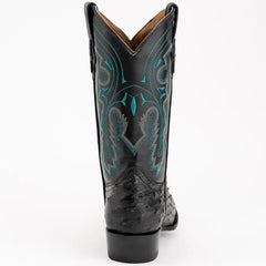 Ferinni Boot - Mens Dress Cowboy Boot  - Ferrini Men's Colt Full Quill Ostrich Boots Handcrafted - Black   in Black