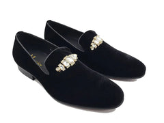 Formal Velvet Loafer with studs Carrucci