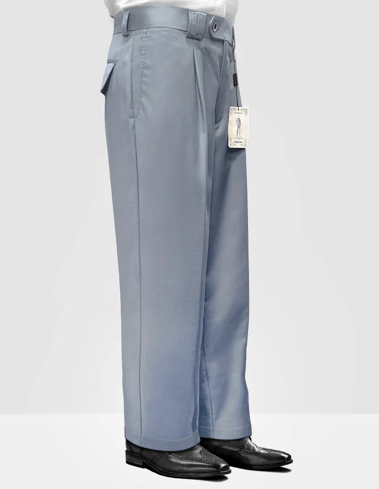 Statement Clothing | Solid Color Wide Leg Pants Steelblue