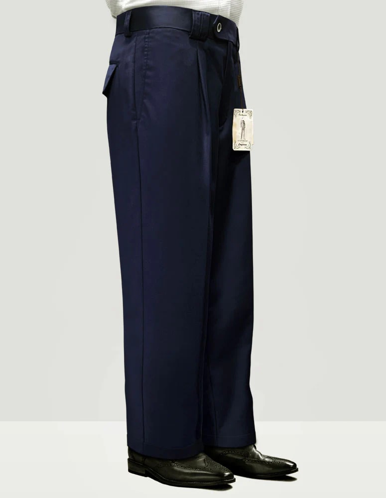 Statement Clothing | Solid Color Wide Leg Pants Navy