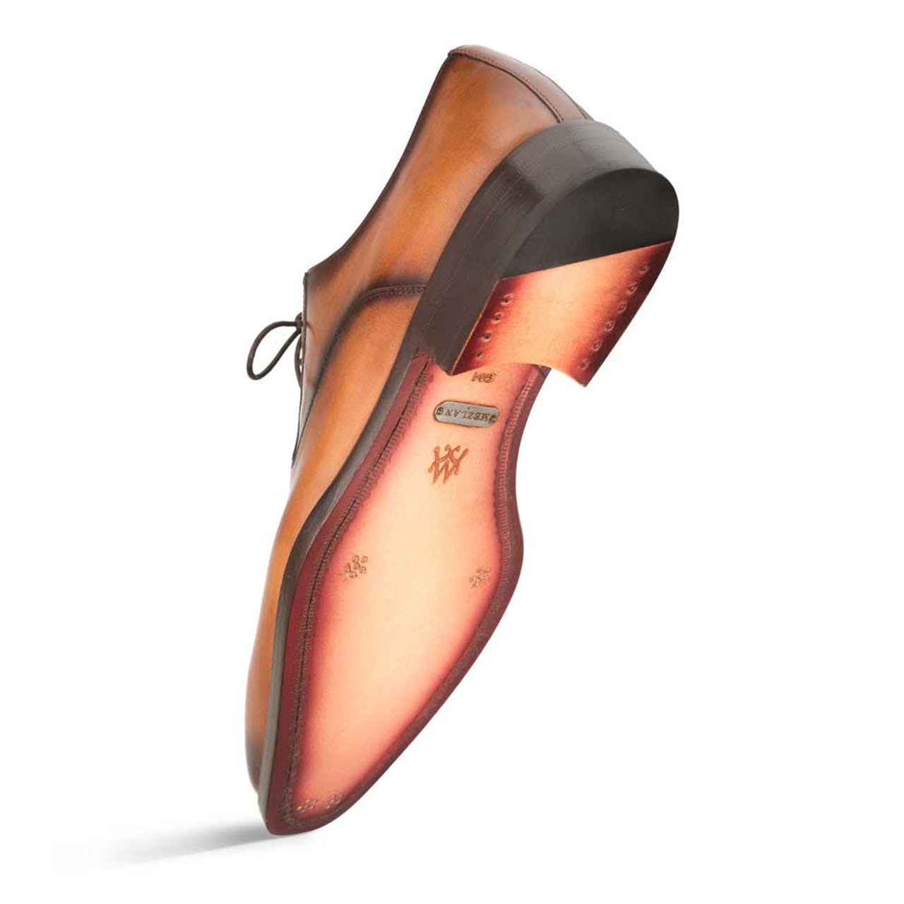 Mezlan Gavino Cognac Calfskin Leather Oxford 4   - from alligatorwarehouse.com