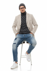 Light Tan Overcoat - Beige Sand Color Light Wool Carcoat