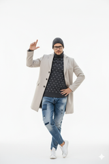 Light Tan Overcoat - Beige Sand Color Light Wool Carcoat