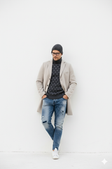 Light Tan Overcoat - Beige Sand Color Light Wool Carcoat