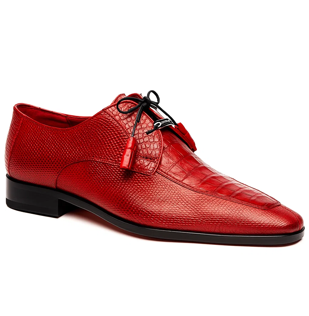 Genuine Caiman & Lizard Red Shoe Genuine Caiman & Lizard Red Shoe