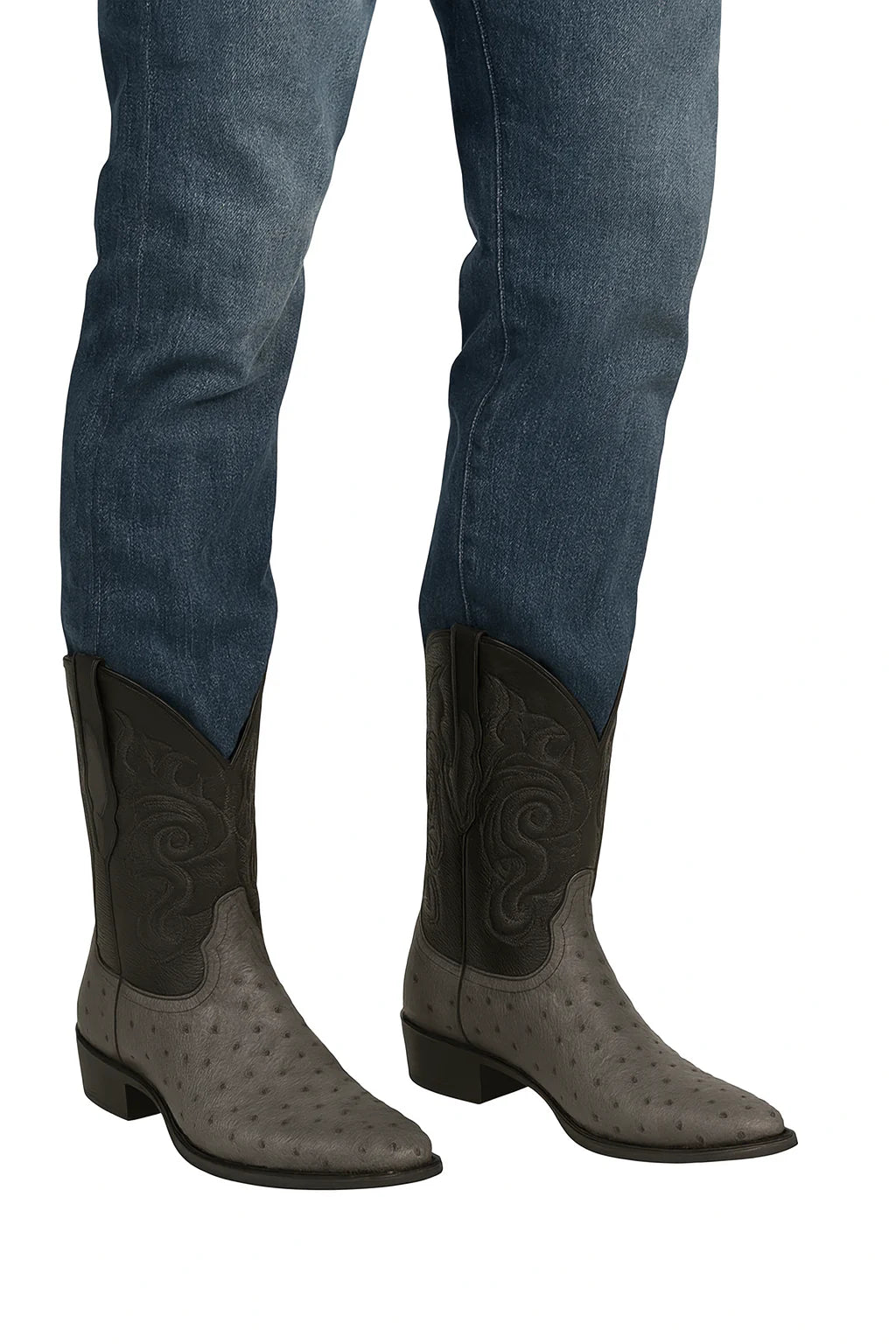 Genuine Ostrich Leather Boots – Round Toe