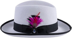 Premium Godfather Hat - Homburg Hat - Men's Homburg Grey-black