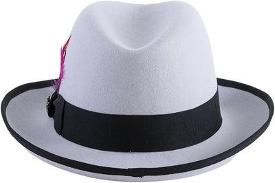 Premium Godfather Hat - Homburg Hat - Men's Homburg Grey-black