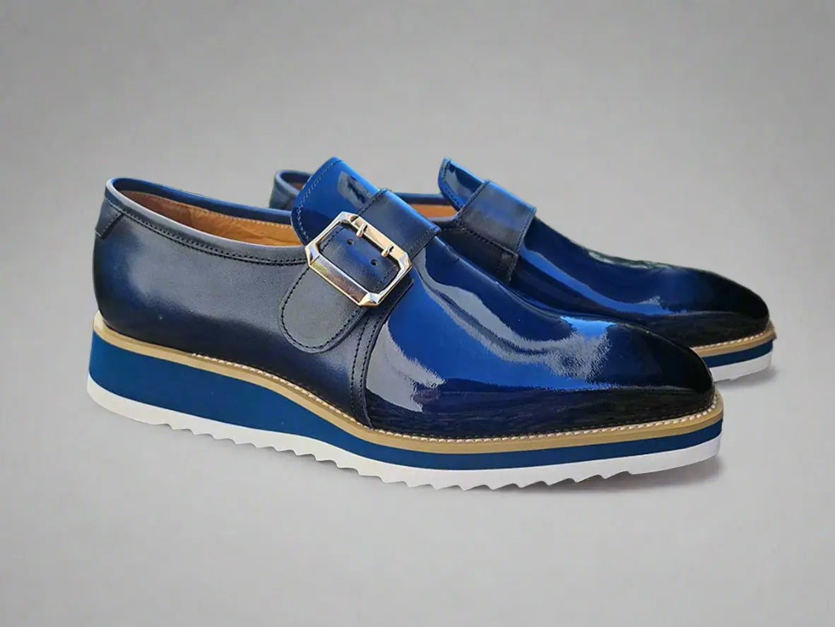 Gorgeous Patent Leather Monkstrap Slip on 37 KS515-38PPURPLE75  - from alligatorwarehouse.com