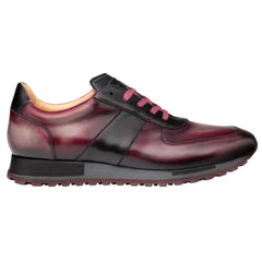 Men's Latini Graphite Multi-Tone Genuine Calfskin Sneakers By Mezlan Made In Spain Brand