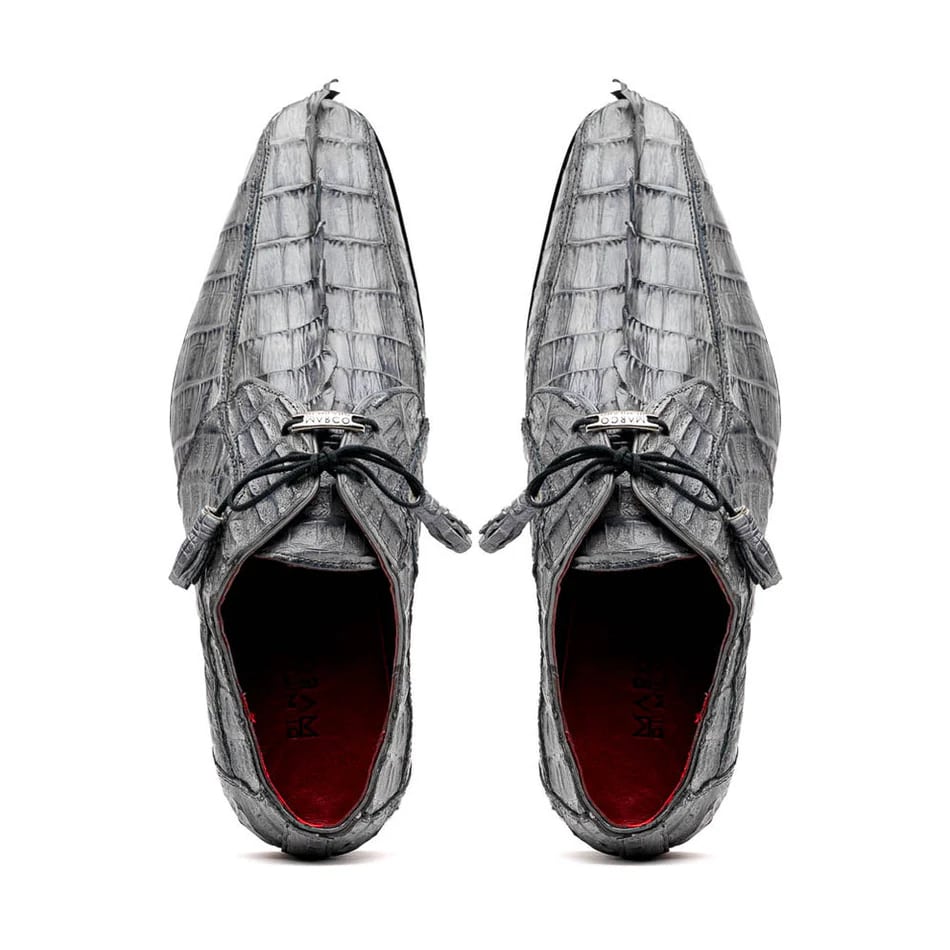 Marco Di Milano Cancun Men's Shoes Gray Exotic Hornback Crocodile Skin Derby Oxfords 2 CANCUN_CAIMAN FUSCUS_GRAY_9.5  - from alligatorwarehouse.com