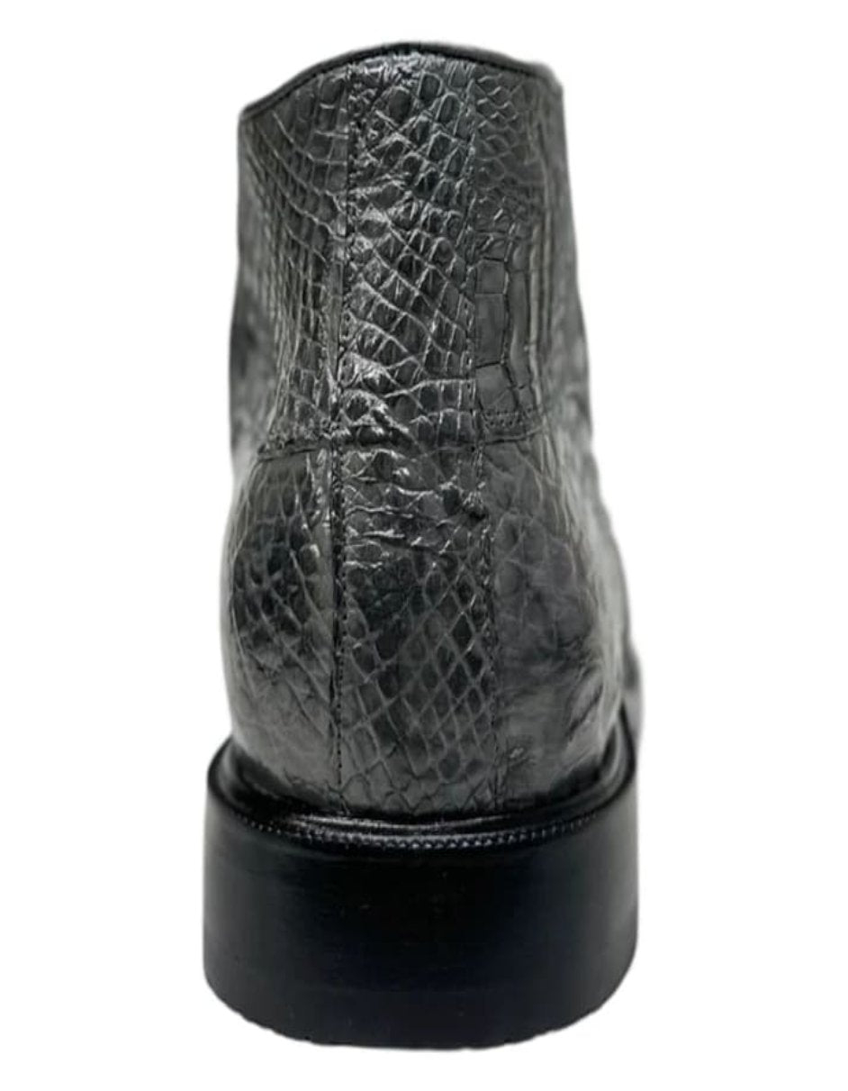 Los Altos Gray All Over Crocodile Lace-Up Dress Ankle Boots Los Altos Gray All Over Crocodile Lace-Up Dress Ankle Boots