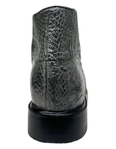 Los Altos Gray All Over Crocodile Lace-Up Dress Ankle Boots 4   - from alligatorwarehouse.com