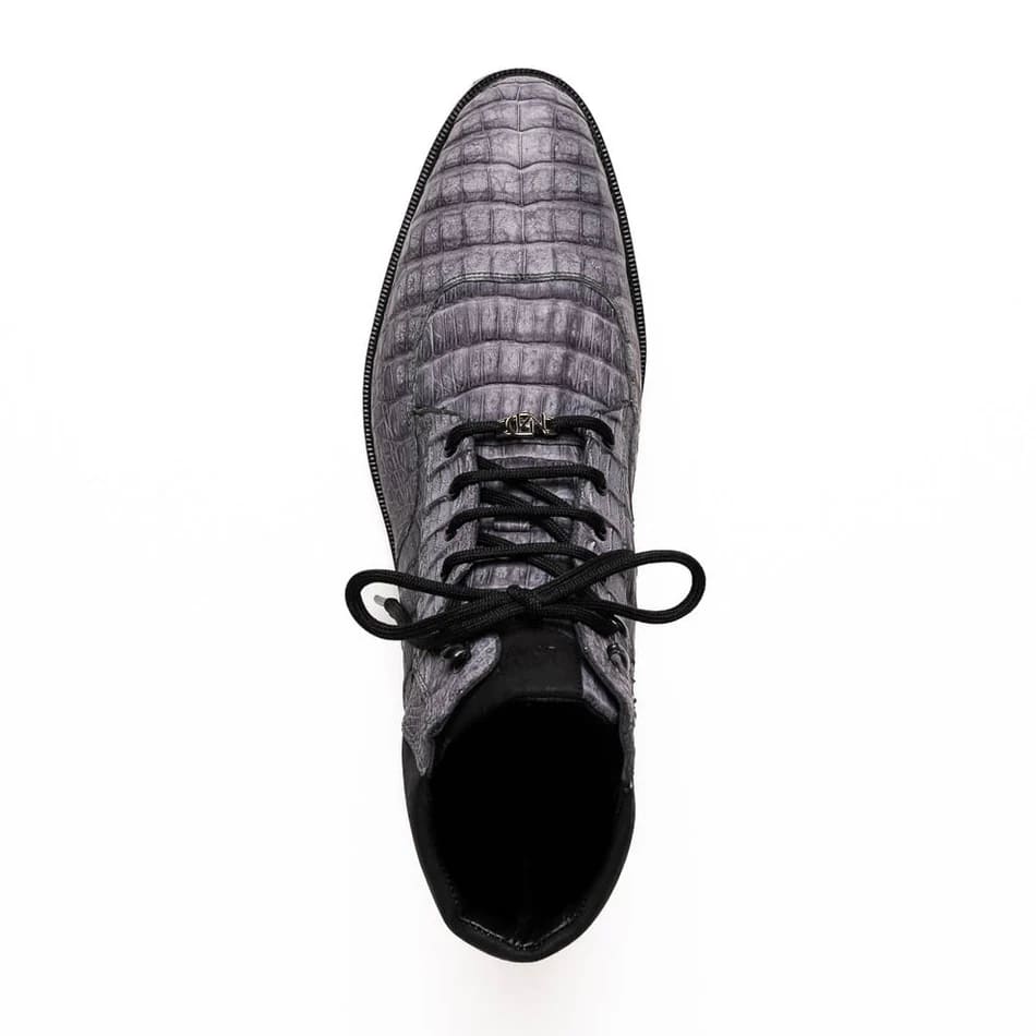 Marco Di Milano Leoni Men's Shoes Oil Gray Genuine Caiman Leather Crocodile Rugged Boots 3 LEONI_CAIMAN FUSCUS_OIL GRAY_8  - from alligatorwarehouse.com